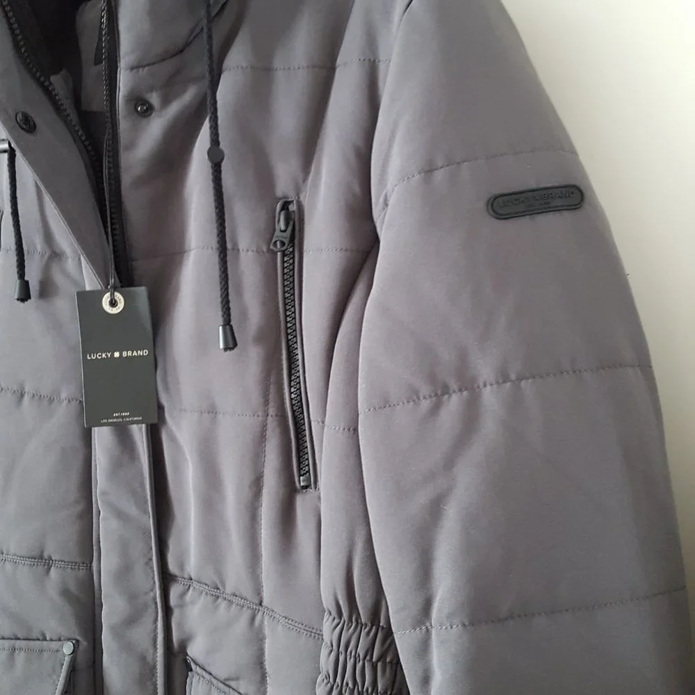 Lucky Brand Puffer Hooded Jacket NWT L